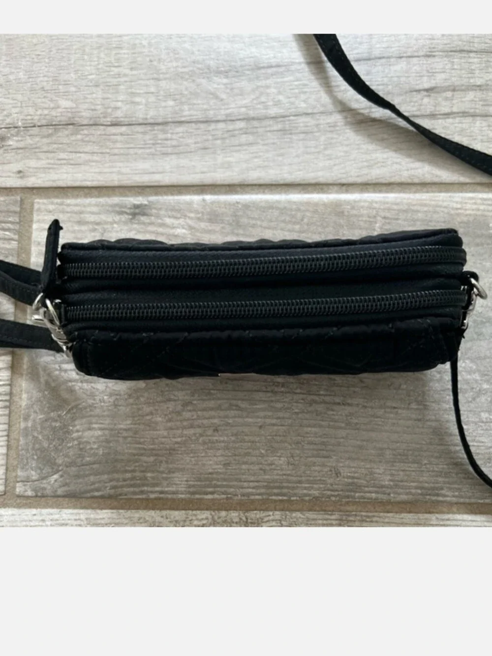Vera Bradley Black Quilted Mini Crossbody Wallet